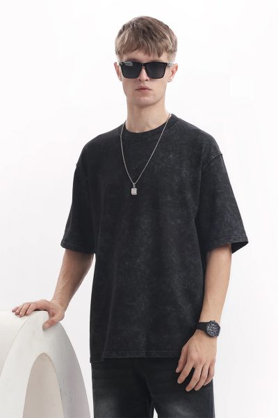 Acid Wash Tee Black